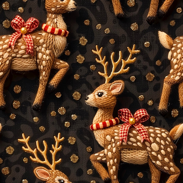 Deer Christmas wnter 1 yard CL knit 260 gsm