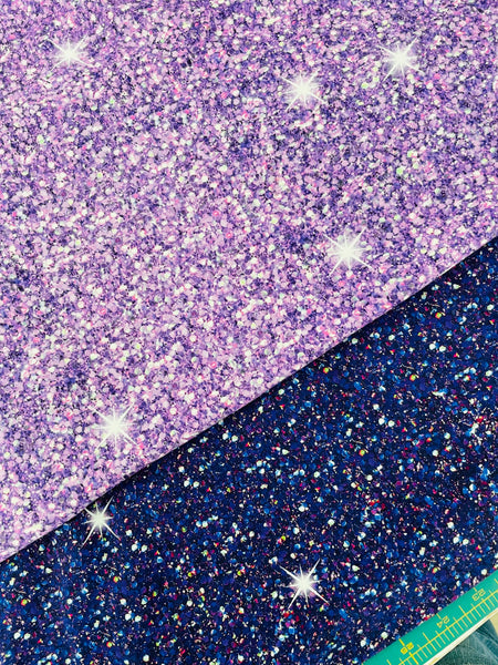 Half yard of each purple glitter 1 yard CL knit 260 gsm