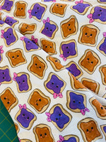 PB&J Peanut butter and Jelly 1/2 yard CL knit 260 gsm in stock