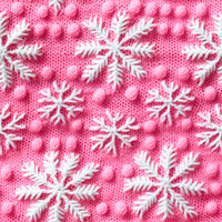 Snowflakes on pink CL knit , 260 gsm, 1 yard (Copy)