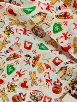 Christmas Sweets on white 1 yard CL knit 260 gsm