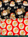 Santa HoHoHo 1 yard CL knit Cheetah