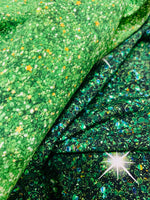 Green Ombré glitter 1 yard CL knit 260 gsm