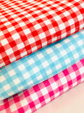 Red Gingham Watercolor 1 yard CL knit 260 gsm