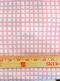 Light pink gingham 1 yard CL knit 260 gsm in stock
