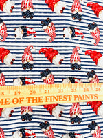Patriotic gnomes 1 yard CL knit 260 gsm in stock