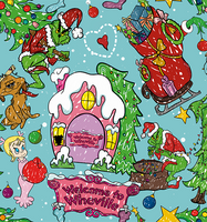Whoville Christmas  1 yard CL knit 260 gsm
