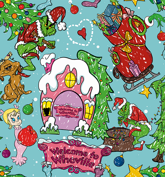 Whoville Christmas  1 yard CL knit 260 gsm