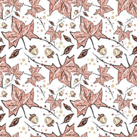Pink Pumpkin Fall Leaves 02 CL knit , 260 gsm, 1 yard