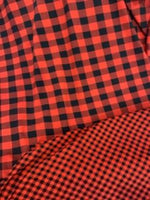 Red and Black Euro Oeko-Tex Black 1" Buffalo Plaid Knit