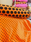 Knit Orange with Big Black Dots