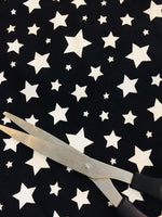 Black with white  stars 1 yard CL knit
