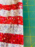 Patriotic glitter stripes 1 yard CL knit 260 gsm