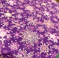 Snowflakes purple 1 yard CL knit 260 gsm hi