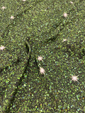 Green  glitter sparkle 1 yard CL knit 260 gsm
