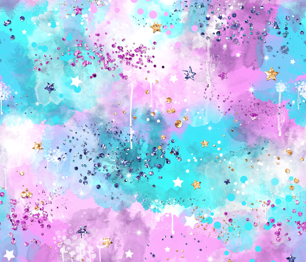 Rainbow watercolor skies 1 yard CL knit 260 gsm